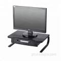 Portátil de plástico e aço útil / riser de suporte de monitor com gaveta